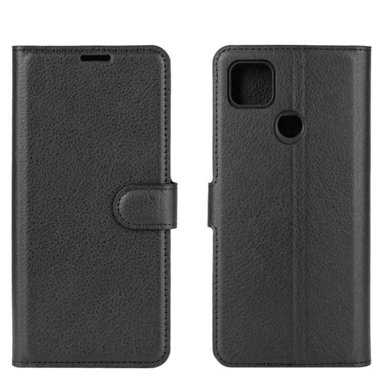 Xiaomi Redmi 9C Litchi Texture Horizontal Flip Protective Case with Holder & Card Slots & Wallet (Black)