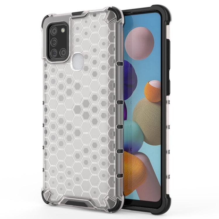 Samsung Galaxy A21S Shockproof Honeycomb PC + TPU Case Cover (Transperant)