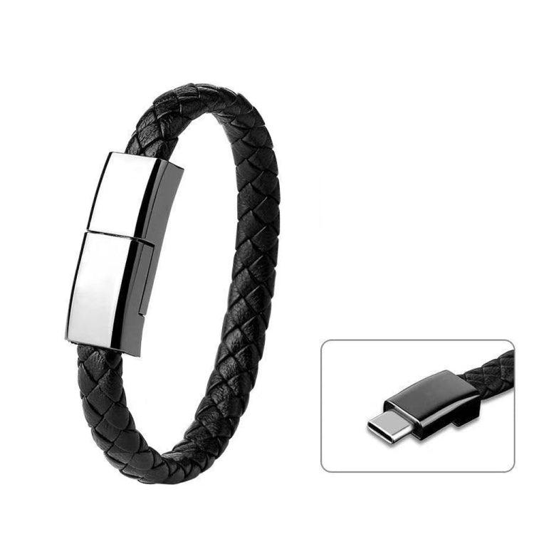 USB to USB-C / Type-C Creative Bracelet Data Cable, Cable Length: 22.5cm (Black)