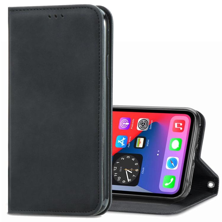 Magnetic Horizontal Flip Leather Case Cover with Holder & Card Slots & Wallet & Photo Frame Apple iPhone 12 Pro Max (Black)