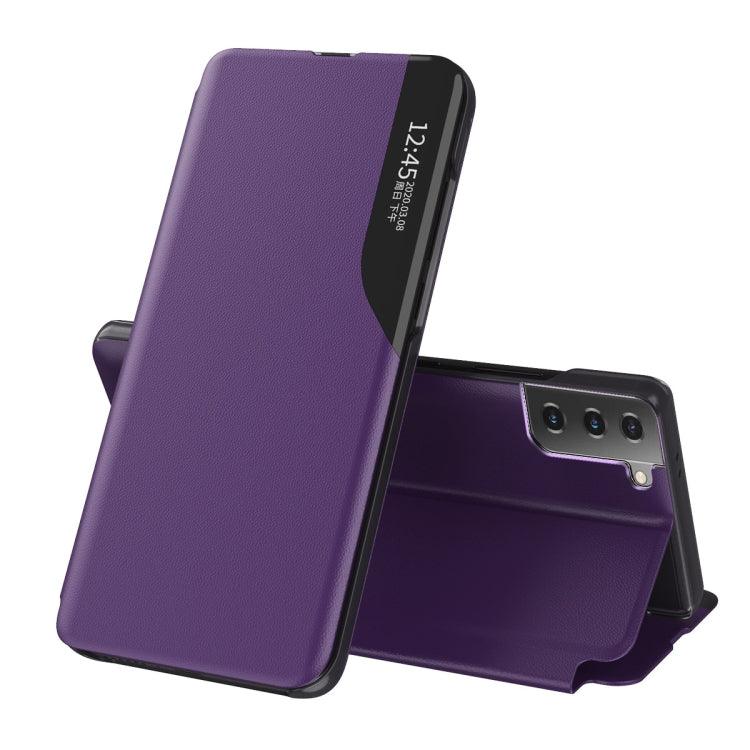 Samsung Galaxy S23 Plus 5G Side Display Adsorption Leather Phone Case Cover (Purple)