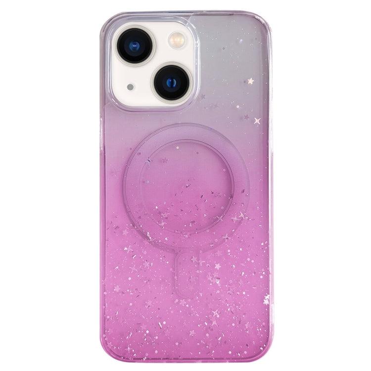 Apple iPhone 14 MagSafe Glitter Hybrid Clear TPU Phone Case Cover (Pink)