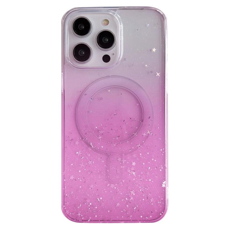 Apple iPhone 14 Pro Max MagSafe Glitter Hybrid Clear TPU Phone Case Cover (Pink)