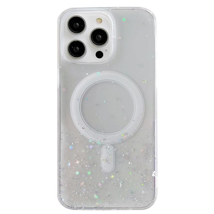 Apple iPhone 13 Pro Max MagSafe Glitter Hybrid Clear TPU Phone Case Cover (White)