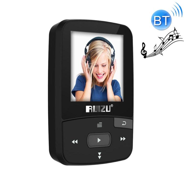 Original RUIZU X50 Sport Bluetooth MP3 Player 8gb Clip Mini with Screen Support FM, Recording, E-Book, Clock, Pedometer Black