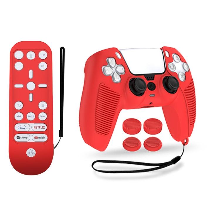 V1-1 Game Console & Remote Control Rocker Cap Silicone Protective Cover For PS5 ( Red)
