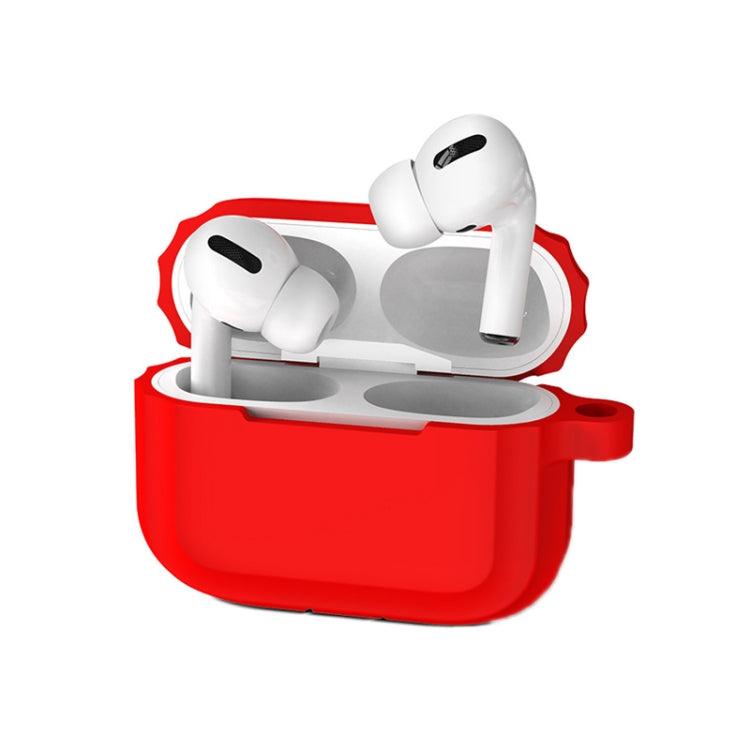 Earphone Soft Silicone Case Cover For AirPods Pro (Red) for Airpod Pro 1st / 2nd Generation