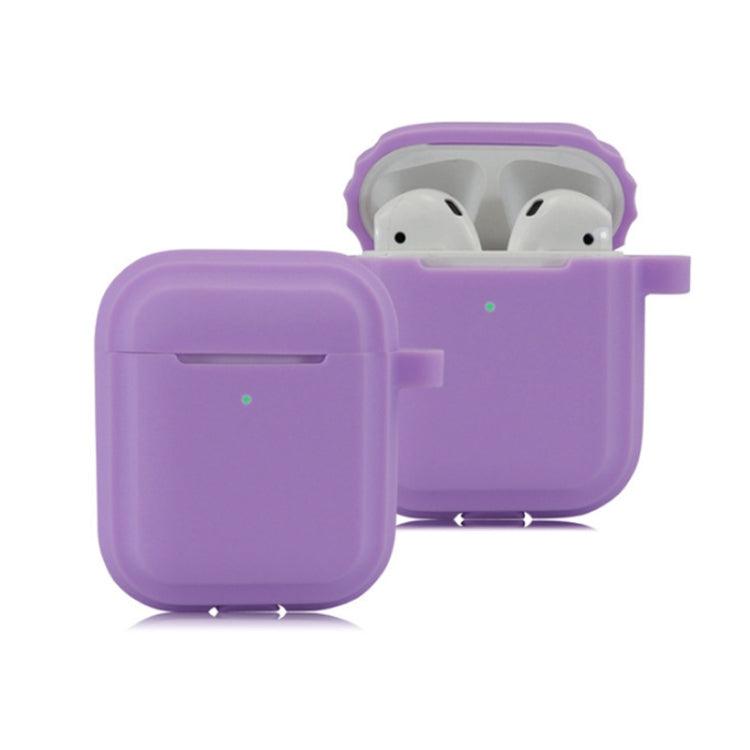 Earphone Soft Silicone Case Cover For AirPods 1/2 (Light Purple)
