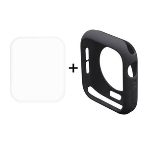 2 in 1 TPU Semi-clad Protective Shell Case Cover + 3D Full Screen PET Curved Heat Bending HD Screen Protector for Apple Watch Series 5 & 4 40mm (Black) - Gadget Station