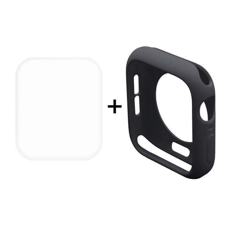 2 in 1 TPU Semi-clad Protective Shell Case Cover + 3D Full Screen PET Curved Heat Bending HD Screen Protector for Apple Watch Series 5 & 4 40mm (Black) - Gadget Station