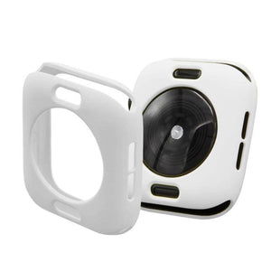 2 in 1 TPU Semi-clad Protective Shell Case Cover + 3D Full Screen PET Curved Heat Bending HD Screen Protector for Apple Watch Series 5 & 4 40mm (White) - Gadget Station