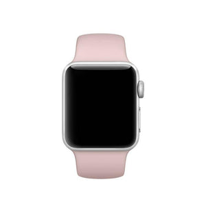 For Apple Watch Series 5 & 4 44mm - 3 & 2 & 1 42mm Fashion Simple Style Silicone Wrist Watch Watchband Strap Watchstrap Band (Pink) - Gadget Station