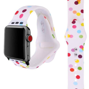 Silicone Printing Watch Watchband Strap Watchstrap Band for Apple Watch Series 5 & 4 40mm - 3 & 2 & 1 38mm (Dot Pattern) - Gadget Station