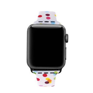 Silicone Printing Watch Watchband Strap Watchstrap Band for Apple Watch Series 5 & 4 40mm - 3 & 2 & 1 38mm (Dot Pattern) - Gadget Station