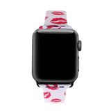 Silicone Printing Watch Watchband Strap Watchstrap Band for Apple Watch Series 5 & 4 44mm - 3 & 2 & 1 42mm (Lip Pattern) - Gadget Station