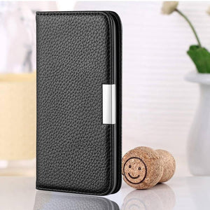 For Galaxy A40 Litchi Texture Horizontal Flip Leather Case with Holder & Card Slots (Black) - Gadget Station