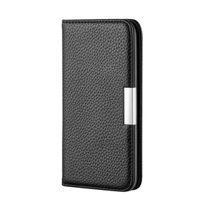 For Galaxy A40 Litchi Texture Horizontal Flip Leather Case with Holder & Card Slots (Black) - Gadget Station