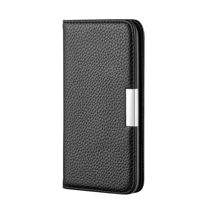 For Galaxy A40 Litchi Texture Horizontal Flip Leather Case with Holder & Card Slots (Black) - Gadget Station