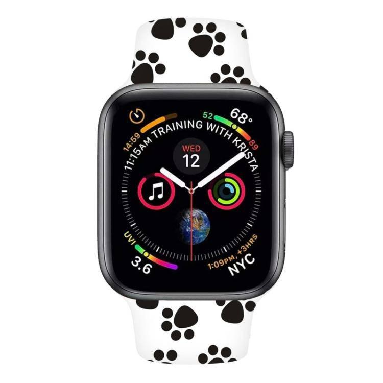 For Apple Watch Series 5 & 4 40mm - 3 & 2 & 1 38mm 3D Printing Double Nail Buckle Silicone Strap Watchstrap Watch Watchband Strap Watchstrap Band (Dog Claw) - Gadget Station