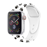 For Apple Watch Series 5 & 4 40mm - 3 & 2 & 1 38mm 3D Printing Double Nail Buckle Silicone Strap Watchstrap Watch Watchband Strap Watchstrap Band (Dog Claw) - Gadget Station