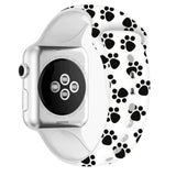 For Apple Watch Series 5 & 4 40mm - 3 & 2 & 1 38mm 3D Printing Double Nail Buckle Silicone Strap Watchstrap Watch Watchband Strap Watchstrap Band (Dog Claw) - Gadget Station