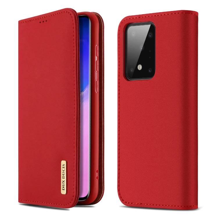 Samsung Galaxy S20 Ultra DUX DUCIS WISH Series TPU + PU + Leather Case Cover with Card Slots & Wallet (Red)