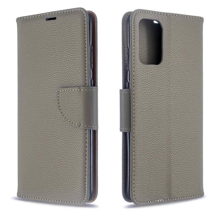 Samsung Galaxy S20+ Litchi Texture Pure Color Horizontal Flip PU Leather Case Cover with Holder & Card Slots & Wallet & Lanyard (Grey) - Gadget Station