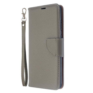 Samsung Galaxy S20+ Litchi Texture Pure Color Horizontal Flip PU Leather Case Cover with Holder & Card Slots & Wallet & Lanyard (Grey) - Gadget Station