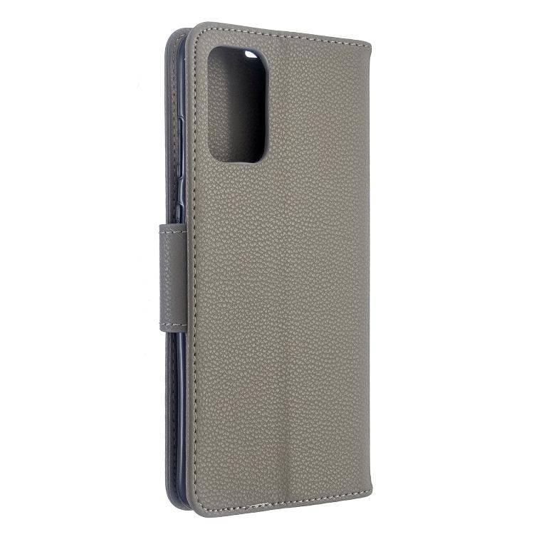 Samsung Galaxy S20+ Litchi Texture Pure Color Horizontal Flip PU Leather Case Cover with Holder & Card Slots & Wallet & Lanyard (Grey) - Gadget Station