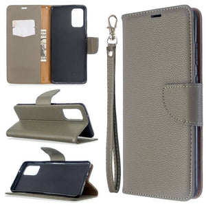 Samsung Galaxy S20+ Litchi Texture Pure Color Horizontal Flip PU Leather Case Cover with Holder & Card Slots & Wallet & Lanyard (Grey) - Gadget Station