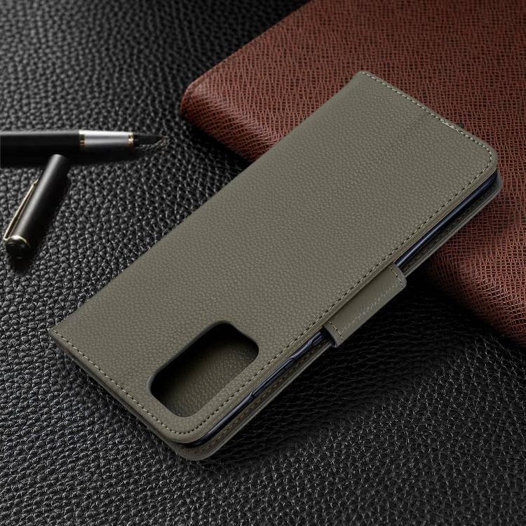 Samsung Galaxy S20+ Litchi Texture Pure Color Horizontal Flip PU Leather Case Cover with Holder & Card Slots & Wallet & Lanyard (Grey) - Gadget Station