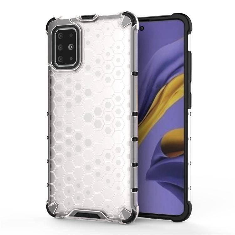 For Galaxy A51 Shockproof Honeycomb PC + TPU Protective Case (Transparent) - Gadget Station