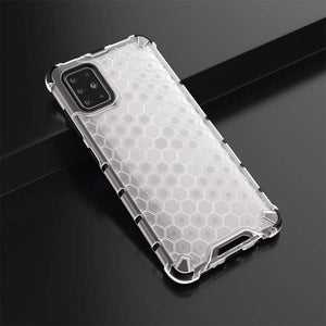 For Galaxy A51 Shockproof Honeycomb PC + TPU Protective Case (Transparent) - Gadget Station