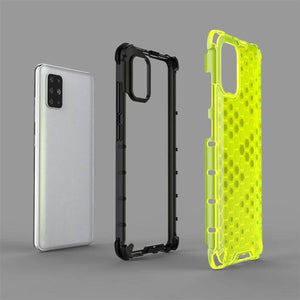 For Galaxy A51 Shockproof Honeycomb PC + TPU Protective Case (Transparent) - Gadget Station