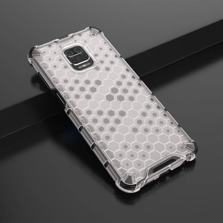 Xiaomi Redmi Note 9 Pro Shockproof Honeycomb PC + TPU Protective Case Cover (Transparent) - Gadget Station