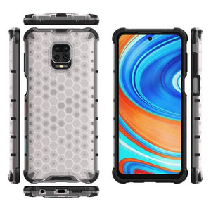 Xiaomi Redmi Note 9 Pro Shockproof Honeycomb PC + TPU Protective Case Cover (Transparent) - Gadget Station