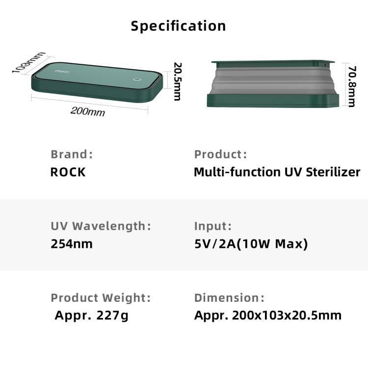 ROCK  Smartphone Sterilizer UV Light Disinfection Cleaning Box with Holder Function (White) - Gadget Station