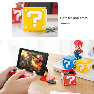 12 in 1 Mario Theme Box Game Card TF Card Holder Storage Box for Nintendo Switch (Yellow) - Gadget Station