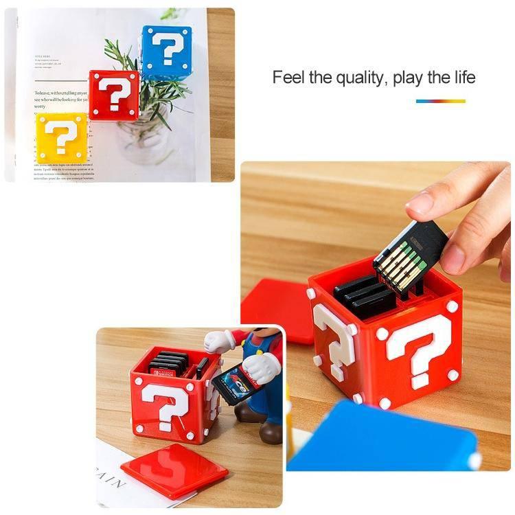 12 in 1 Mario Theme Box Game Card TF Card Holder Storage Box for Nintendo Switch (Yellow) - Gadget Station