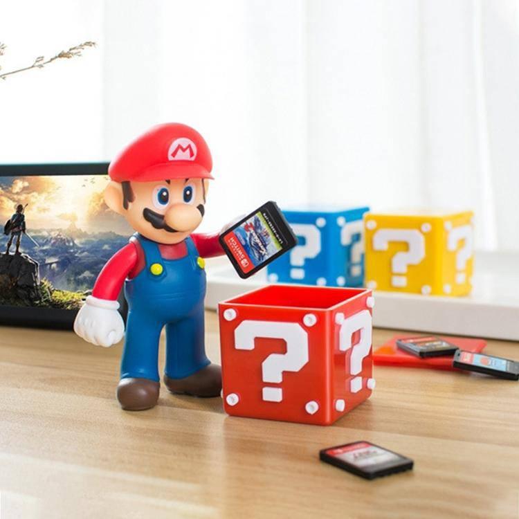 12 in 1 Mario Theme Box Game Card TF Card Holder Storage Box for Nintendo Switch (Yellow) - Gadget Station