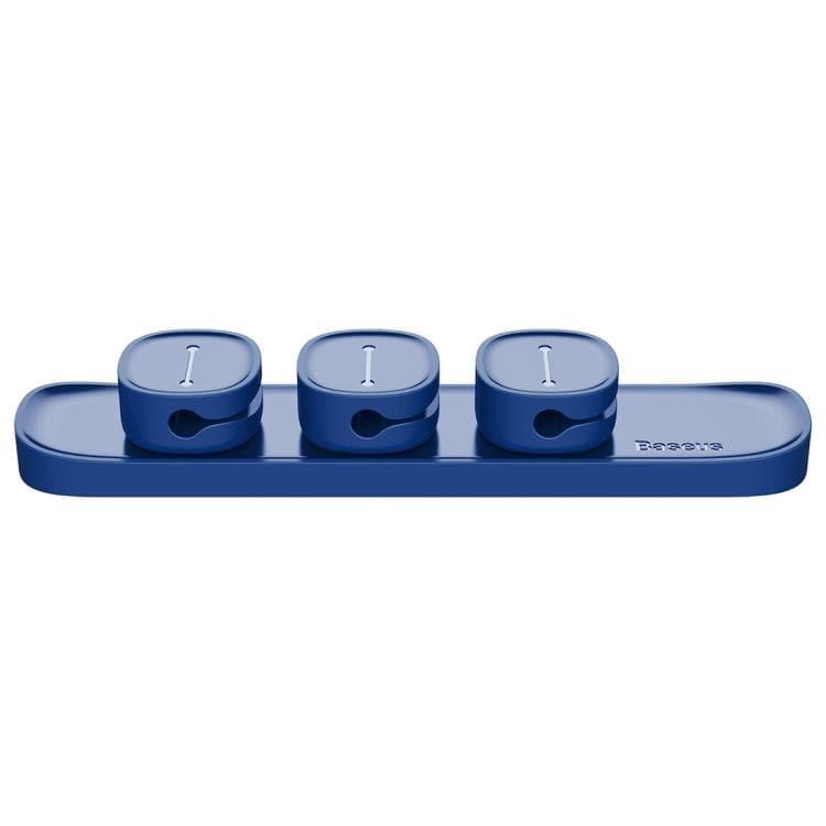 Baseus USB Cable Clip Desk Tidy Organiser Wire Lead Holder with Adhesive Backed (Blue) - Gadget Station