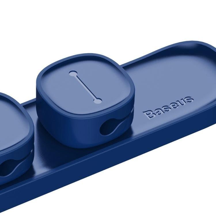 Baseus USB Cable Clip Desk Tidy Organiser Wire Lead Holder with Adhesive Backed (Blue) - Gadget Station