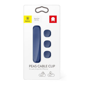 Baseus USB Cable Clip Desk Tidy Organiser Wire Lead Holder with Adhesive Backed (Blue) - Gadget Station