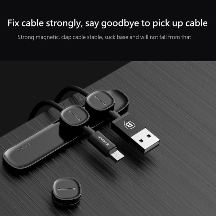 Baseus USB Cable Clip Desk Tidy Organiser Wire Lead Holder with Adhesive Backed (Blue) - Gadget Station
