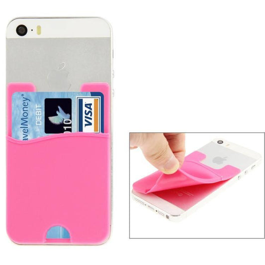 Smart Wallet Silicone Card Pocket for iPhone, Galaxy, Huawei, Xiaomi, LG, HTC and Other Smart Phones (Pink) - Gadget Station