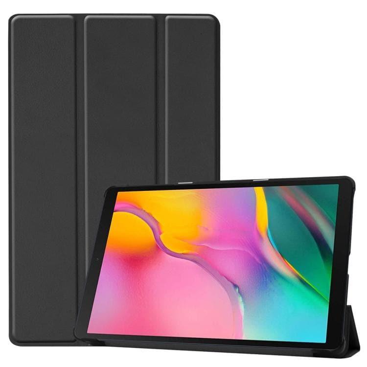 Custer Texture Horizontal Flip PU Leather Case Samsung Galaxy Tab A 10.1 2019 (T515 - T510) with Three-folding Holder & Sleep - Wake-up Function (Black) - Gadget Station