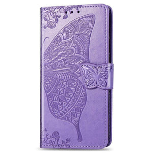 Butterfly Love Flowers Embossing Horizontal Flip Leather Case Cover for Apple iPhone 11 Pro with Holder & Card Slots & Wallet & Lanyard (Light purple) - Gadget Station