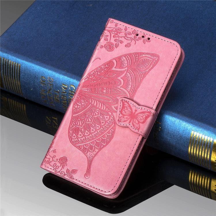 Butterfly Love Flowers Embossing Horizontal Flip Leather Case Cover for Apple iPhone 11 Pro with Holder & Card Slots & Wallet & Lanyard (Pink) - Gadget Station