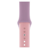 Double Colors Silicone Watch Watchband Strap Watchstrap Band for Apple Watch Series 5 & 4 44mm - 3 & 2 & 1 42mm (Purple+Light Pink) - Gadget Station