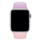 Double Colors Silicone Watch Watchband Strap Watchstrap Band for Apple Watch Series 5 & 4 44mm - 3 & 2 & 1 42mm (Purple+Light Pink) - Gadget Station